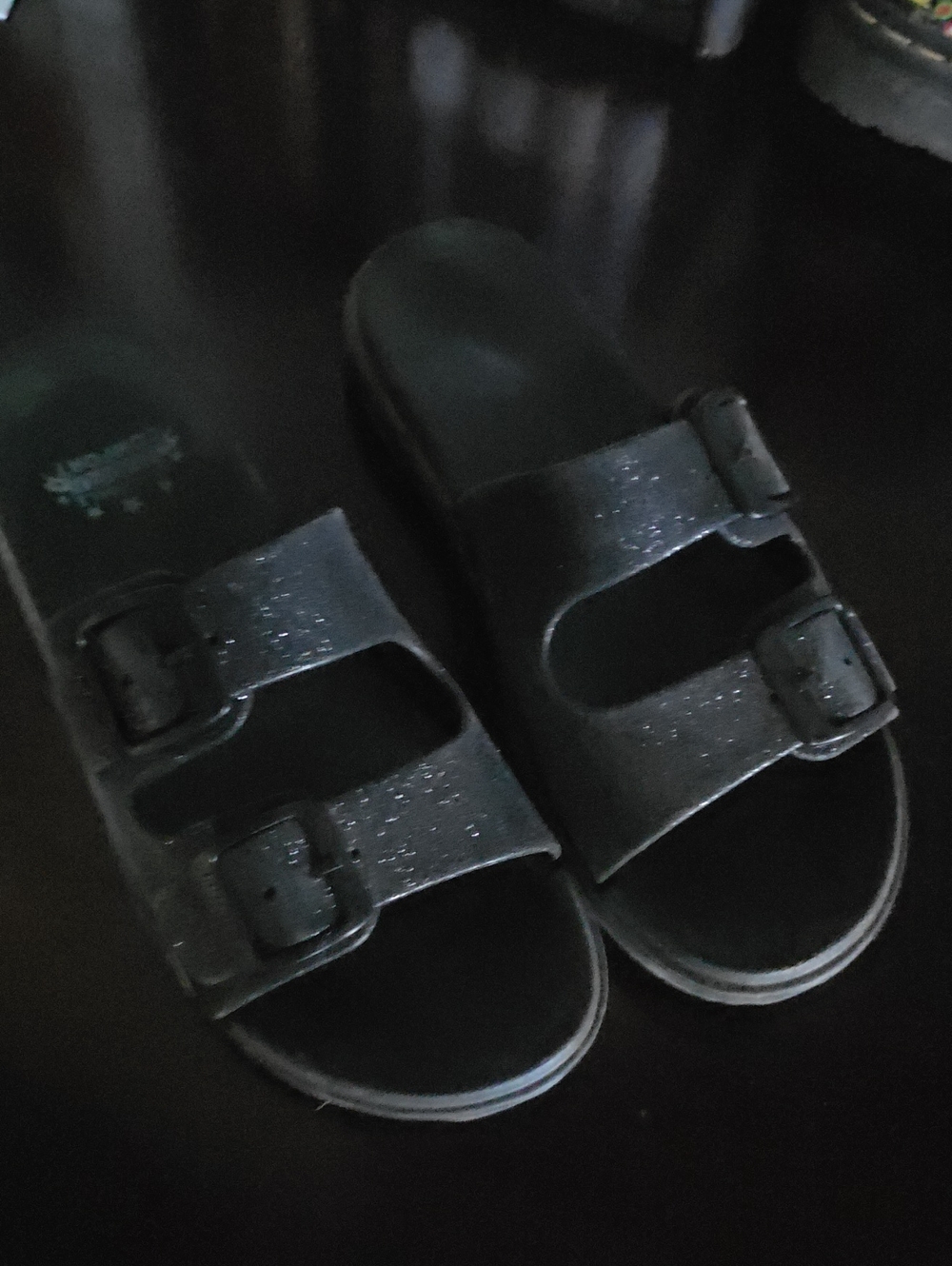 Black Glittery Sandals